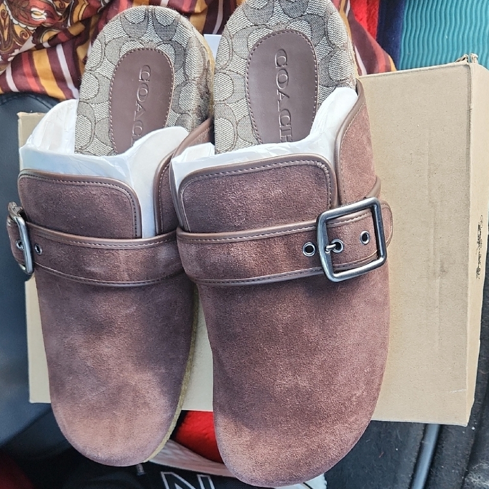 SIZE 13-Coach Chocolate Brown Suede - Picture 2 of 7